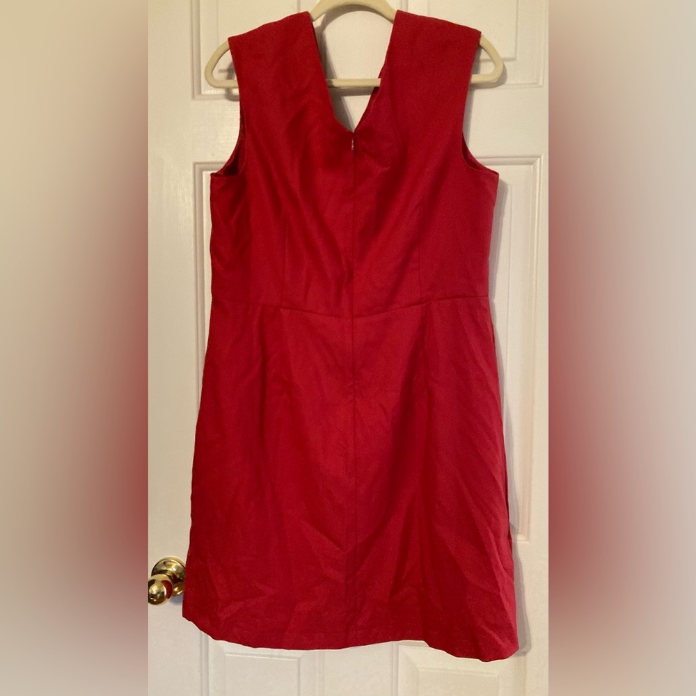 LOFT Red Sleeveless Button Front Mini Dress - Picture 10 of 13